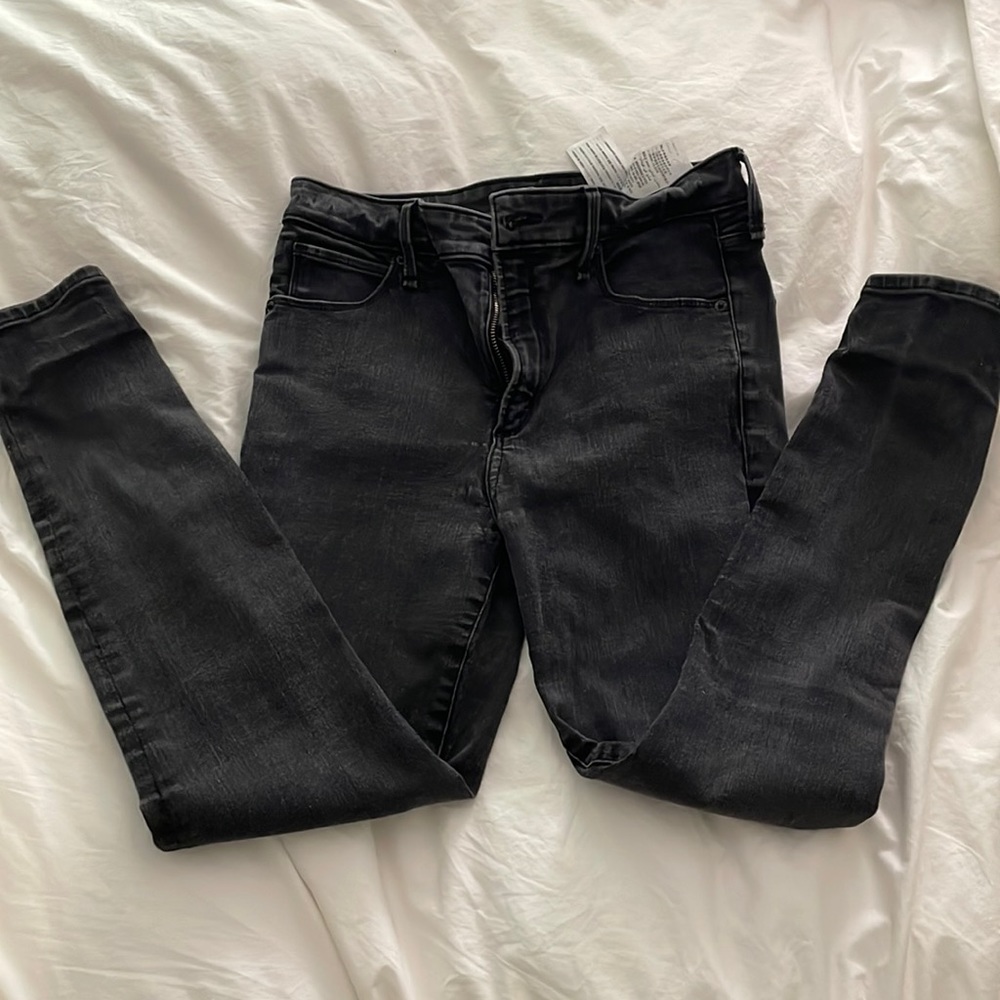 Abercrombie high rise super skinny jeans black size 6